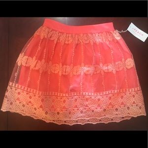 🆕 A. Peach Orange/Pink Mini Skirt-XS